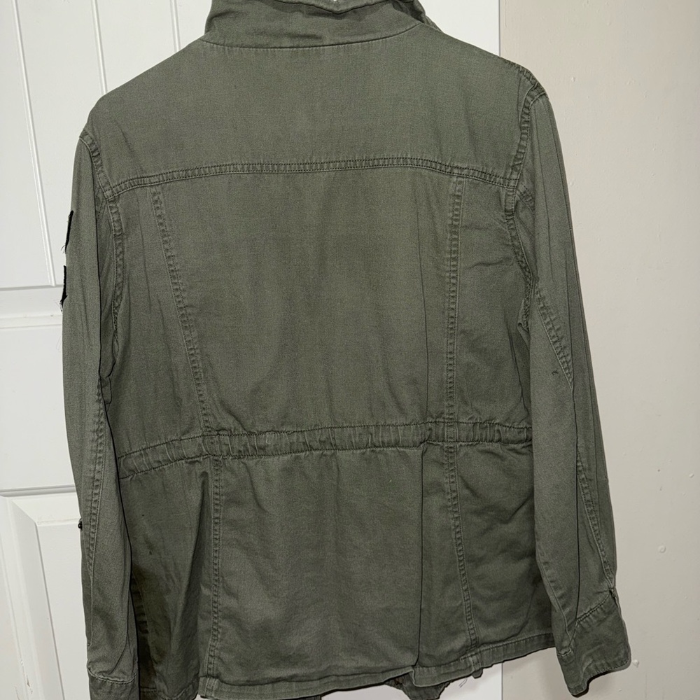 Madden Olive Utility Jacket with Chevron Detail - Picture 2 of 3
